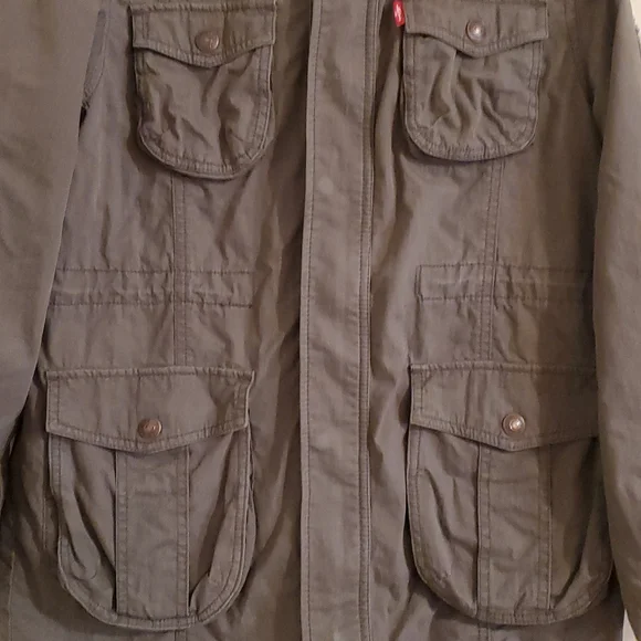 Levi's Denim Jacket Living Legend Sleeve Patch Distressed Militarycore - Picture 4 of 9